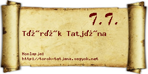 Török Tatjána névjegykártya